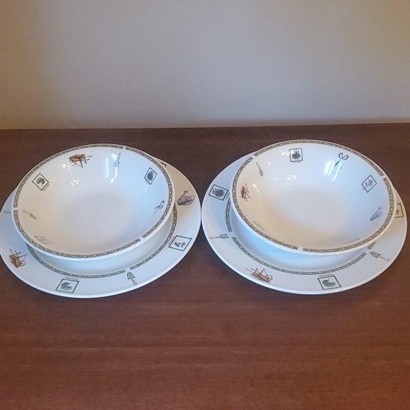 Set of 2 Dinner plate & bowl set - Picture 1 of 7